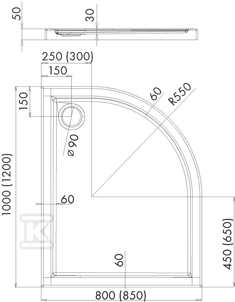 Brodzik kompozytowy Stabilsound Plus - 3.073